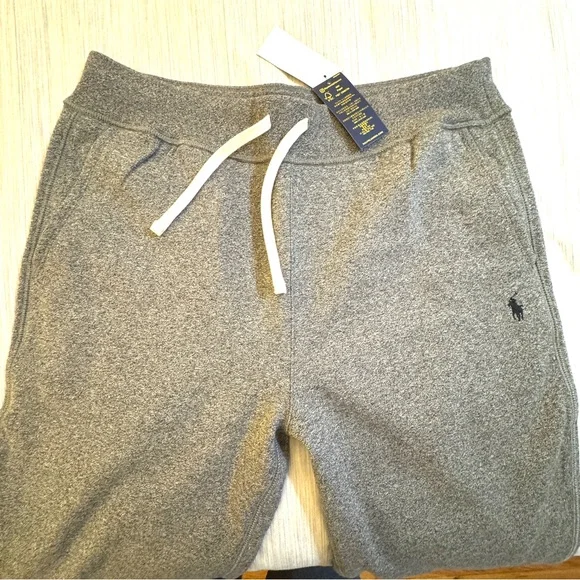 Polo Ralph Lauren Classic Full-Zip Fleece Sweatsuit Ash Grey Heather Black Pony - Picture 9 of 16